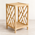 Avira Rattan Bedside Table | Handwoven Natural Rattan Side Table | Boho & Japandi Bedroom Furniture