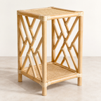 Avira Rattan Bedside Table | Handwoven Natural Rattan Side Table | Boho & Japandi Bedroom Furniture