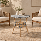 Zivara Rattan Storage Coffee Table – Handcrafted Round Accent Table