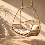 Anvisha Bamboo Cane Swing Chair | Handwoven Hanging Chair for Balcony & Terrace