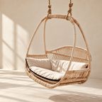 Anvisha Bamboo Cane Swing Chair | Handwoven Hanging Chair for Balcony & Terrace