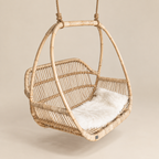 Anvisha Bamboo Cane Swing Chair | Handwoven Hanging Chair for Balcony & Terrace