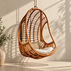 Arvisha Bamboo Cane Swing Chair | Handwoven Hanging Chair for Balcony & Living Room