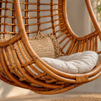 Arvisha Bamboo Cane Swing Chair | Handwoven Hanging Chair for Balcony & Living Room