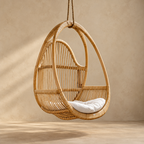 Naira Bamboo Cane Swing Chair – Handcrafted Hanging Chair for Balcony & Patio