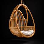 Naira Bamboo Cane Swing Chair – Handcrafted Hanging Chair for Balcony & Patio