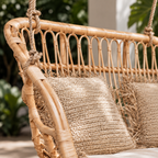 Vihana Rattan Bamboo Swing Chair – Handcrafted Hanging Chair for Balcony & Patio