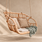 Vihana Rattan Bamboo Swing Chair – Handcrafted Hanging Chair for Balcony & Patio