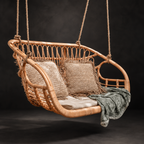 Vihana Rattan Bamboo Swing Chair – Handcrafted Hanging Chair for Balcony & Patio