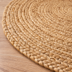 Avyra Natural Round Jute Rug – Handwoven Beige Fiber Area Carpet