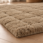 Elvara Cotton Bedside Runner Rug – Textured Neutral Floor Carpet