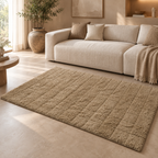 Elvara Cotton Bedside Runner Rug – Textured Neutral Floor Carpet