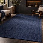 Nivara Navy Blue Jute Rug – Handwoven Natural Fiber Area Carpet
