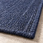 Nivara Navy Blue Jute Rug – Handwoven Natural Fiber Area Carpet