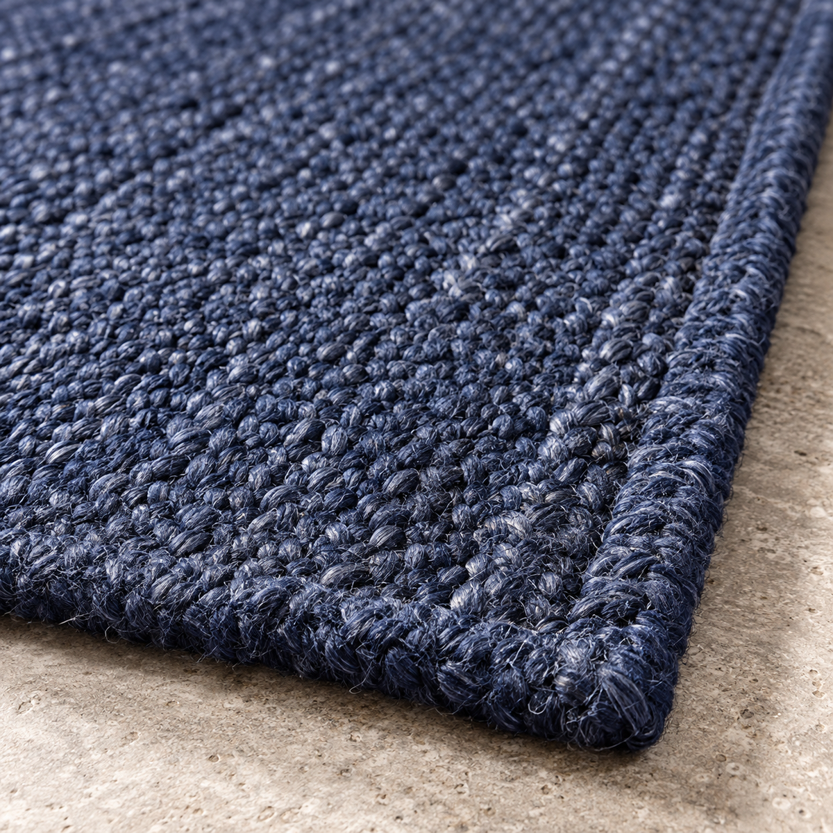Nivara Navy Blue Jute Rug – Handwoven Natural Fiber Area Carpet