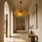 Handwoven Bamboo & Rattan Pendant Light – Boho Ceiling Lamp with E27 Holder