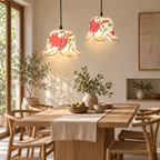 Mrittika Bloom Hanging Lamp | Hand-Painted Terracotta Pendant Light | Sustainable Indian Craft Lighting