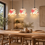 Mrittika Bloom Hanging Lamp | Hand-Painted Terracotta Pendant Light | Sustainable Indian Craft Lighting