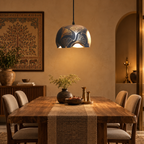 Vanya Terracotta Flower Hanging Lamp | Hand-Painted Pendant Light | Eco-Friendly Indian Artisan Lighting