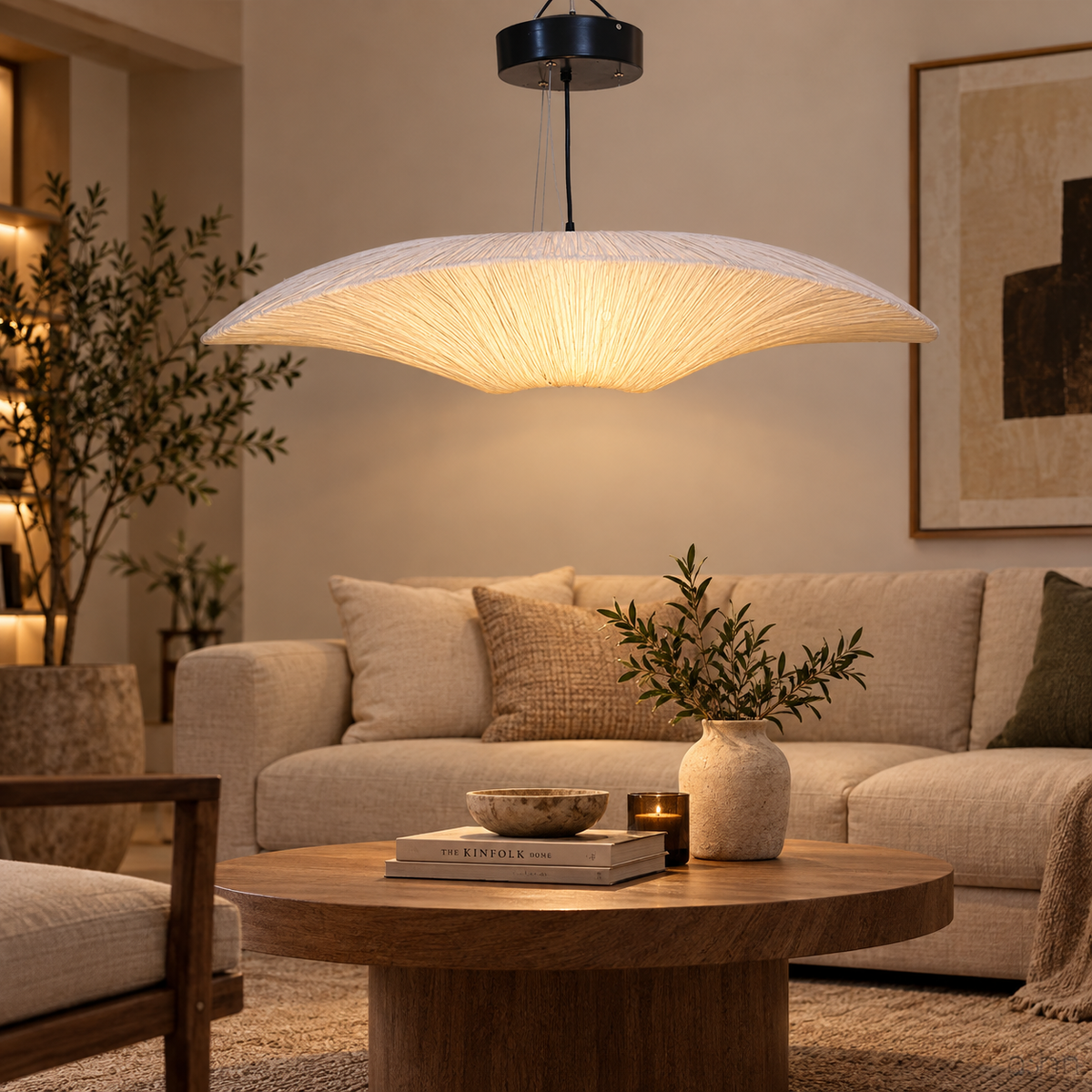Saanjh Banana Fiber Floor Lamp | Natural Paper Shade Standing Light | Organic Decorative Lighting