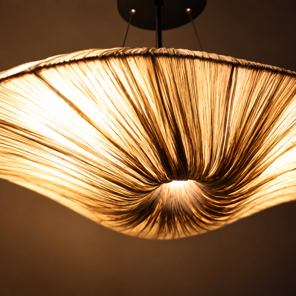 Saanjh Banana Fiber Floor Lamp | Natural Paper Shade Standing Light | Organic Decorative Lighting