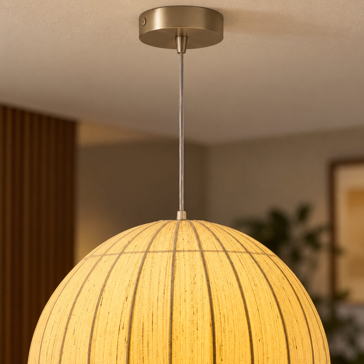 Iris Silk Glow Pendant Lamp | Off-White Raw Silk Hanging Light | Elegant E27 Ambient Lighting