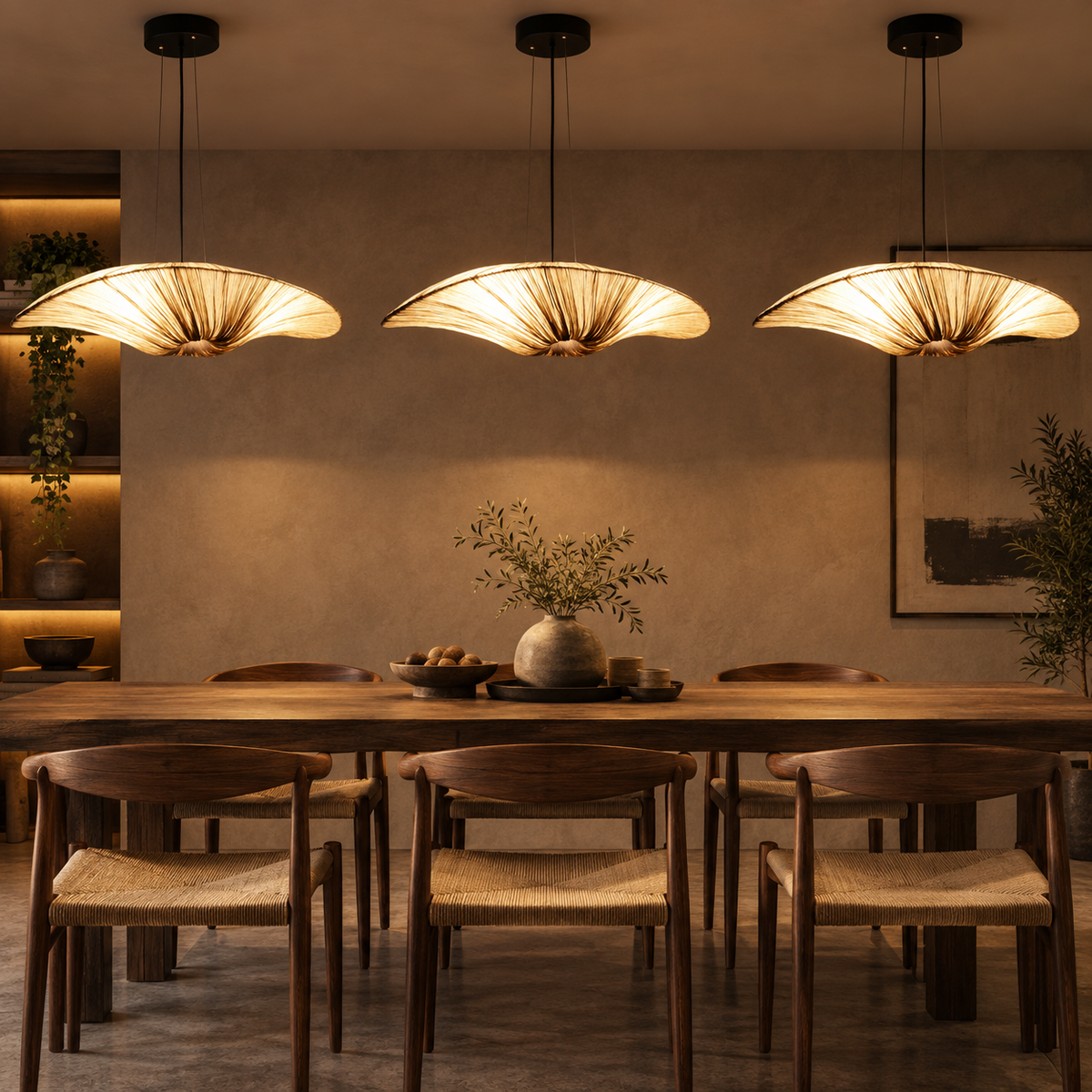 Saanjh Banana Fiber Floor Lamp | Natural Paper Shade Standing Light | Organic Decorative Lighting