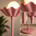 Gulnara Bloom Floor Lamp | Pink Cast Iron Floor Light | Decorative Standing Lamp for Living Room