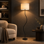 Eisara Jute Glow Floor Lamp | White Jute & Solid Wood Standing Lamp | Living Room Floor Light