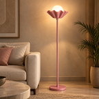 Gulnara Bloom Floor Lamp | Pink Cast Iron Floor Light | Decorative Standing Lamp for Living Room