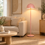 Rosalie Umbrella Floor Lamp | Pink Cast Iron Standing Light | Decorative Floor Lamp for Living Room