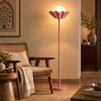 Gulnara Bloom Floor Lamp | Pink Cast Iron Floor Light | Decorative Standing Lamp for Living Room