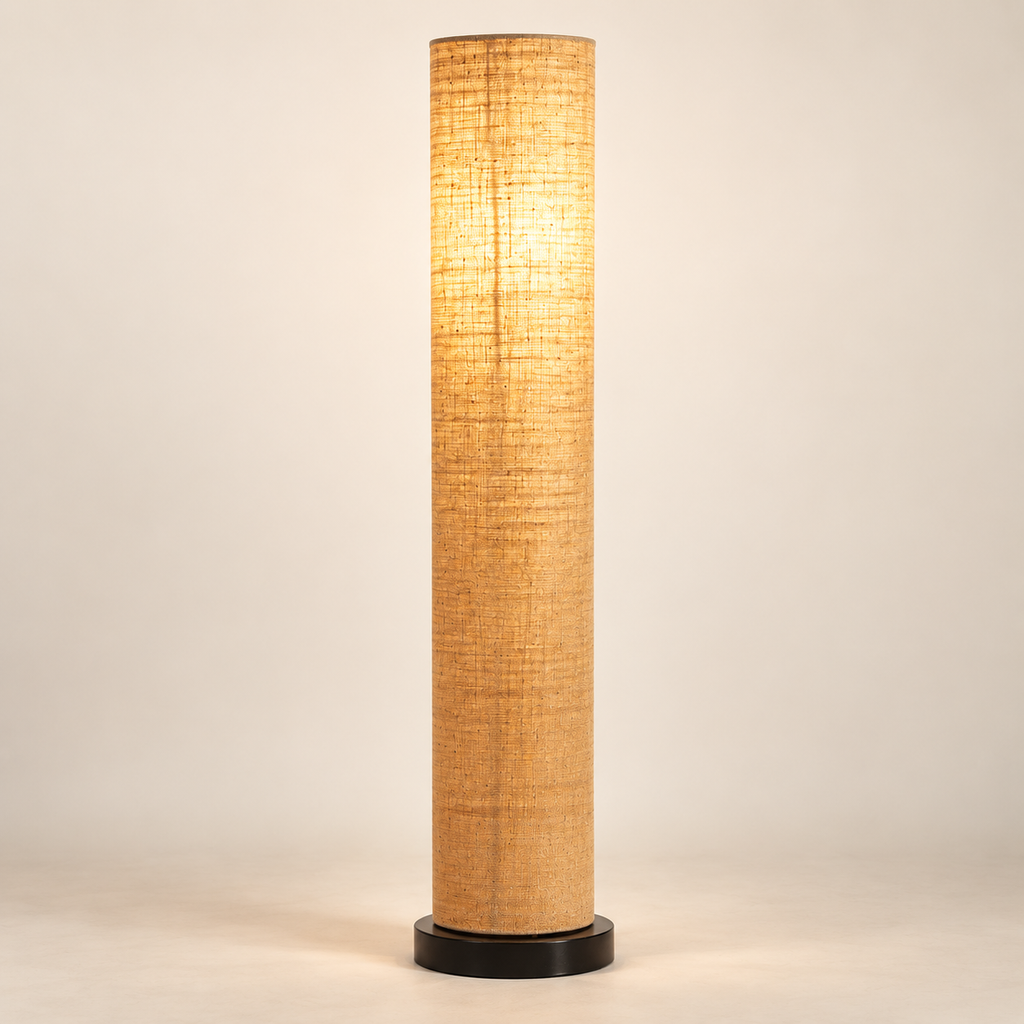 Aarohi Jute Glow Floor Lamp | Beige Fabric Shade | Handmade-Inspired Floor Light for Living Room & Bedroom