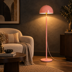 Rosalie Umbrella Floor Lamp | Pink Cast Iron Standing Light | Decorative Floor Lamp for Living Room
