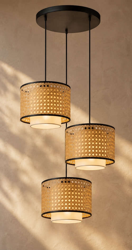 Handmade Bamboo Pendant Light – Woven Rattan Ceiling Lamp