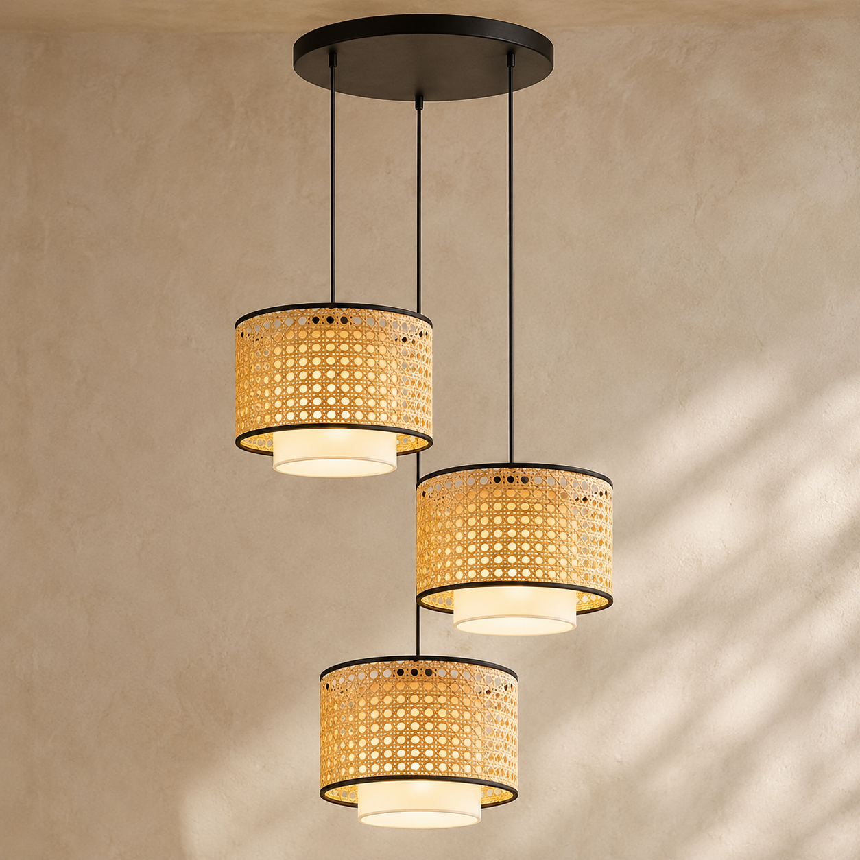 Handmade Bamboo Pendant Light – Woven Rattan Ceiling Lamp