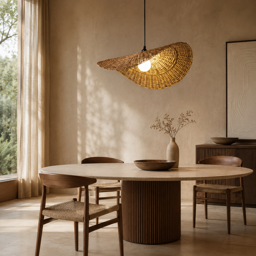 Handcrafted Rattan Wall Lamp
