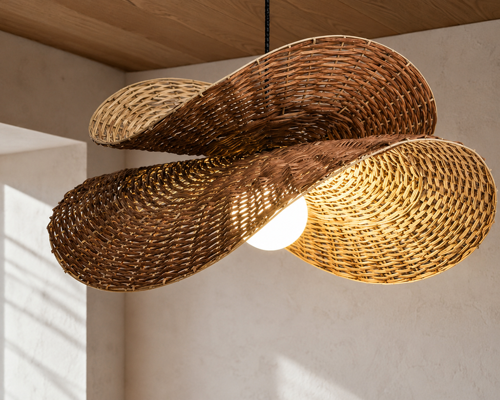Handcrafted Rattan Wall Lamp