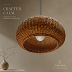 Handcrafted Rattan Wall Lamp | Bamboo & Cane Wall Sconce | Boho Ambient Lighting for Bedroom, Living Room & Hallway