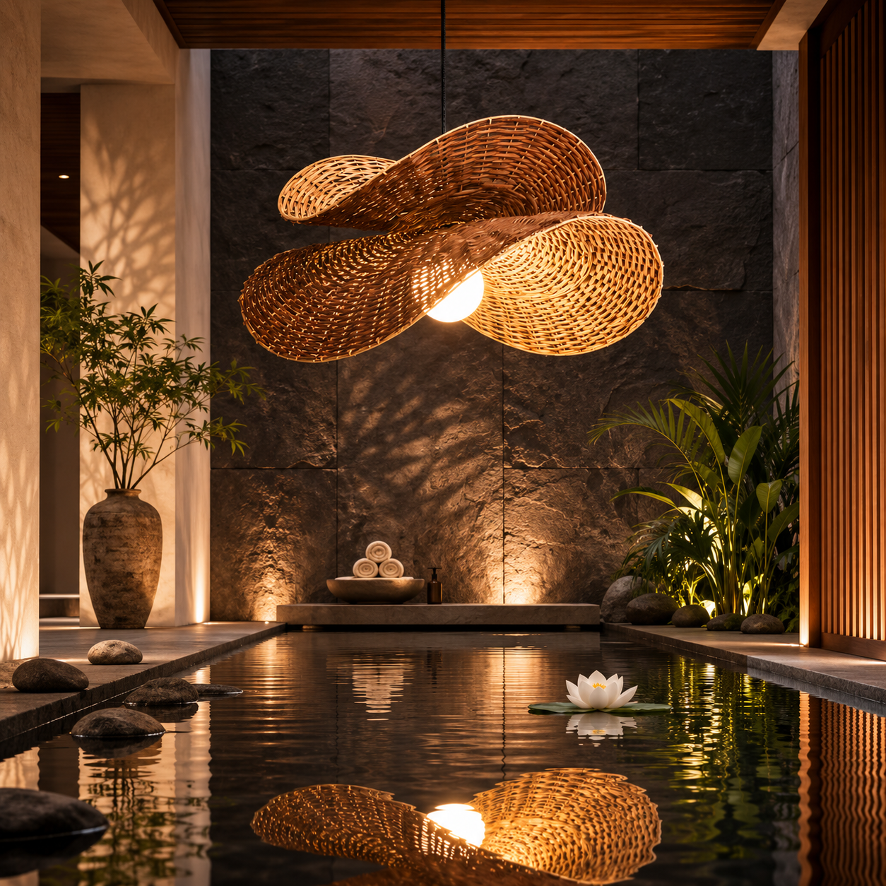 Handcrafted Rattan Wall Lamp