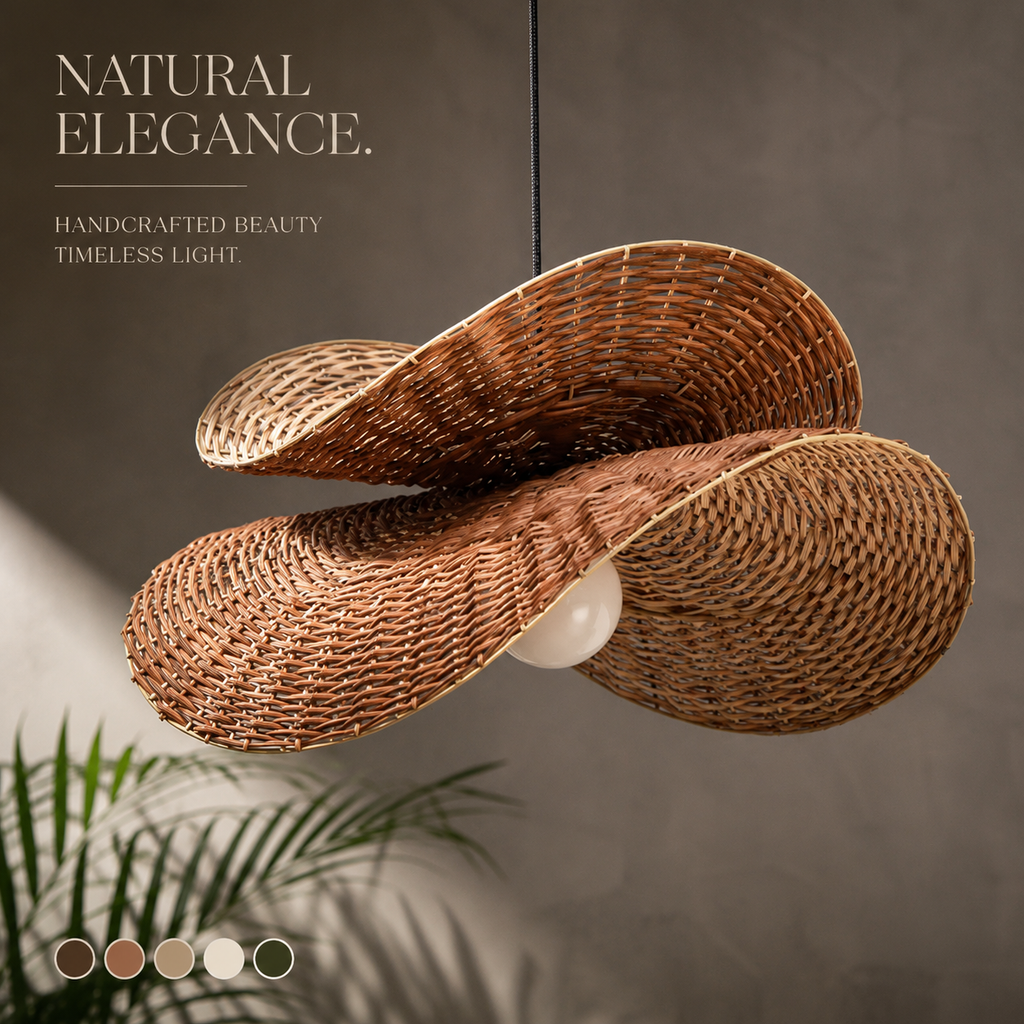 Handcrafted Rattan Wall Lamp