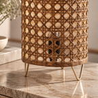Saanvi Rattan Weave Table Lamp | Handmade Bamboo & Cane Light | Scandinavian Boho Home Decor