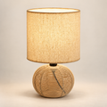 Veyra Orb Table Lamp | Metal & Linen Table Light | Warm Ambient Home Lighting