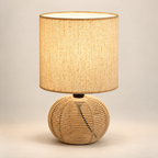 Veyra Orb Table Lamp | Metal & Linen Table Light | Warm Ambient Home Lighting