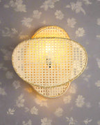 Aavira Cane Weave Wall Lamp | Handmade Cane Wall Light | Boho Home Decor