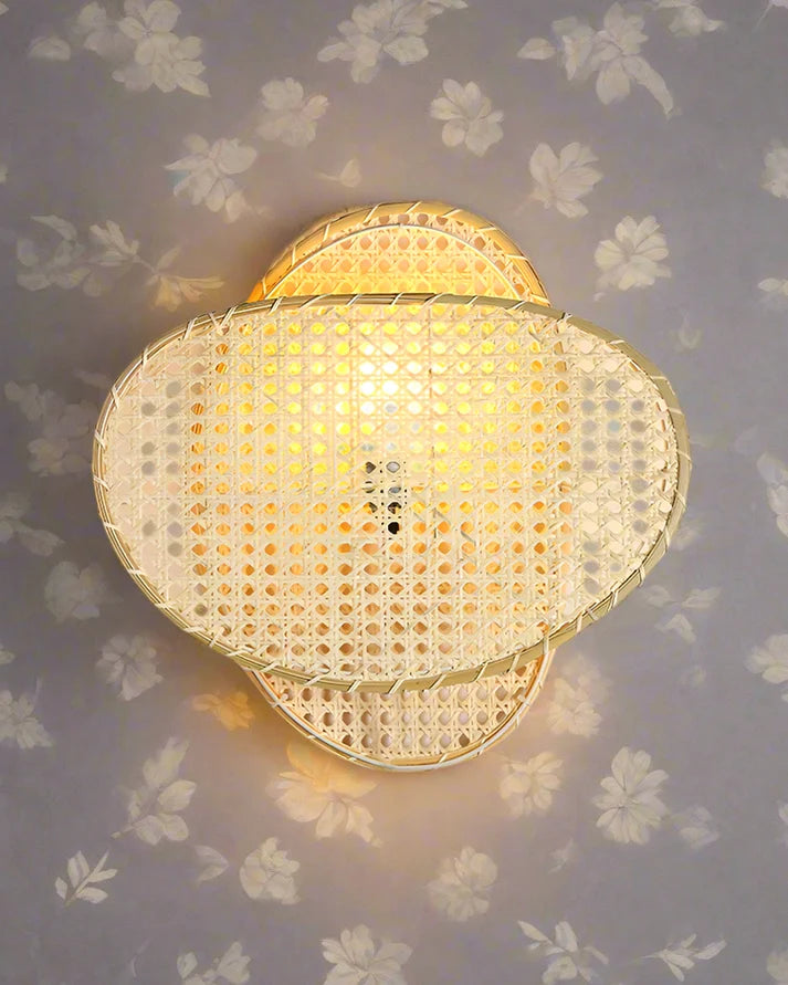 Aavira Cane Weave Wall Lamp | Handmade Cane Wall Light | Boho Home Decor