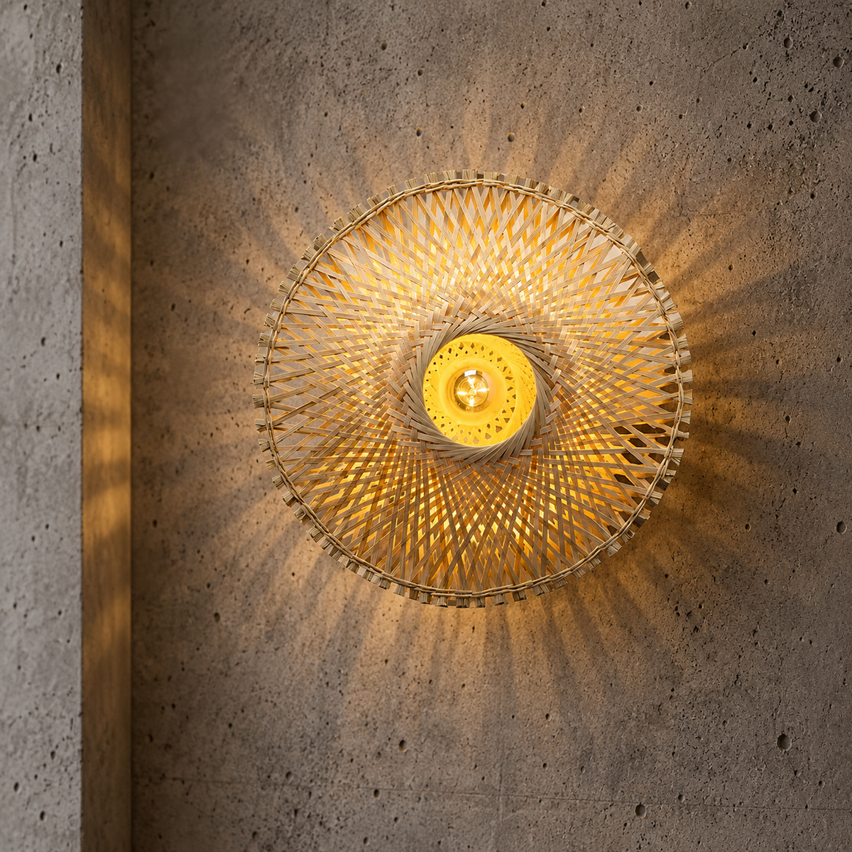 Mihira Bamboo Halo Wall Lamp | Handmade Natural Wall Light