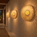 Mihira Bamboo Halo Wall Lamp | Handmade Natural Wall Light