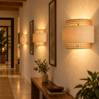 Aaranya Cane Glow Wall Lamp | Handmade Boho Wall Light