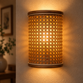 Nivara Cane Webbing Wall Lamp | Handmade Boho Wall Light